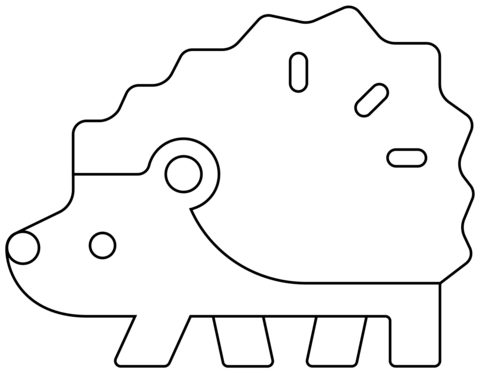 Hedgehog Emoji Coloring Page